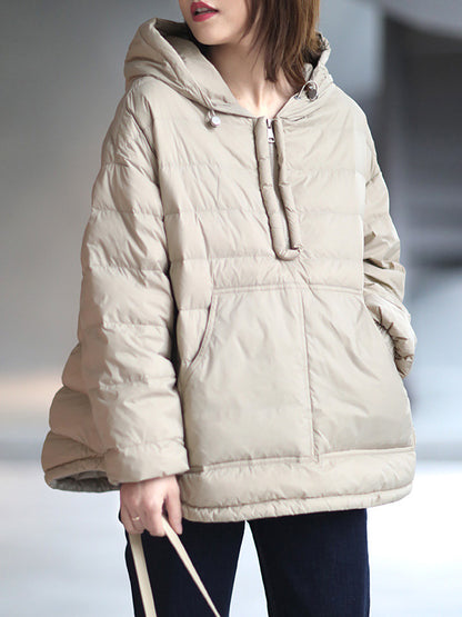 xakxx Original Solid Hooded Duck Down Coat