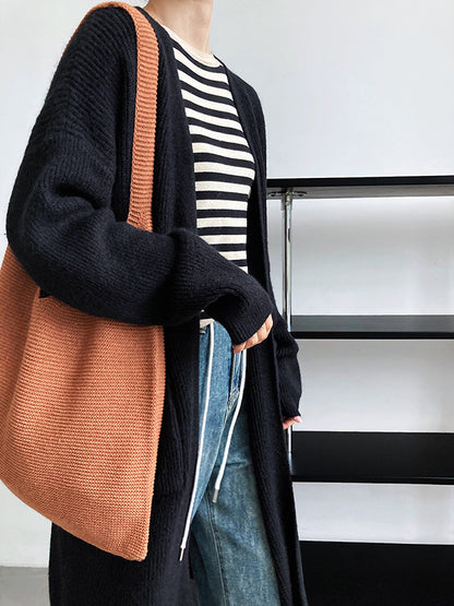 xakxx Casual Loose Solid Color Cardigan Tops