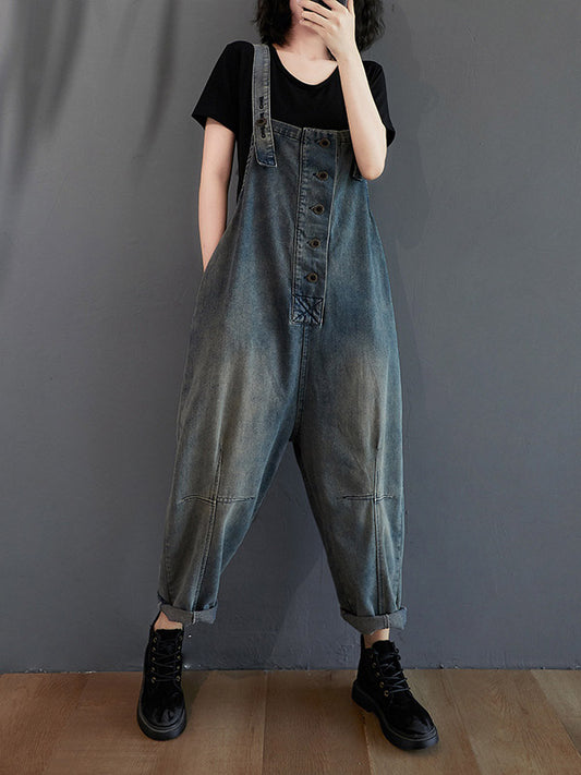 xakxx Original Solid Elasticity Denim Jumpsuits
