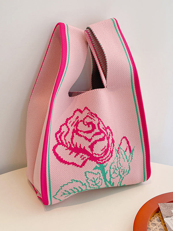 xakxx Floral Bags Woven Handbag