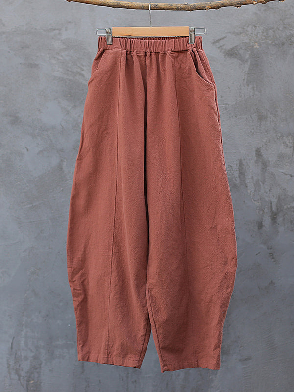 xakxx Simple High Waisted Solid Color Wide Leg Pants