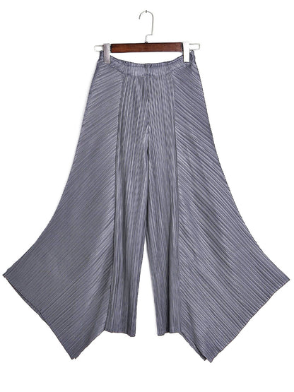 xakxx Original Loose Solid Color Irregular Pleated Wide Legs Pants