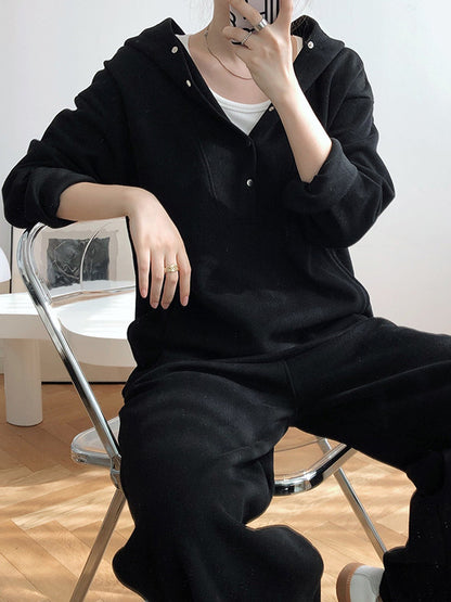 xakxx Loose Hoodies And Wide-Leg Pants Suits