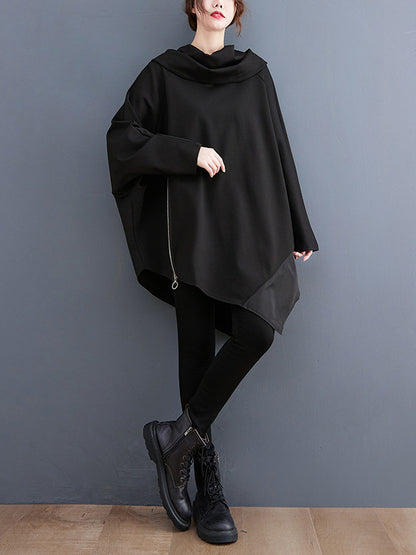 xakxx Original Loose Irregular Zipper Long Sleeves Sweatshirt