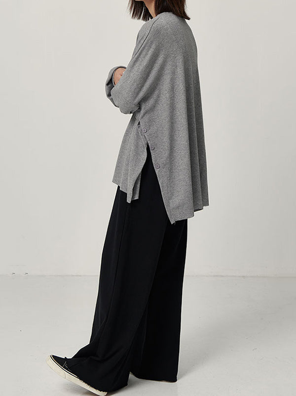 xakxx Casual Solid Column Wide Leg Pants