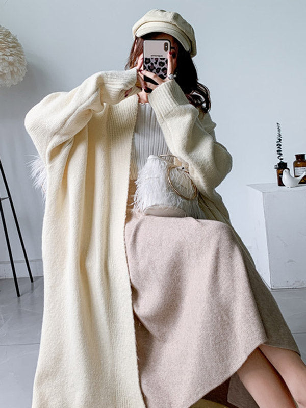 xakxx Urban Simple Loose Solid Color Knitting Cardigan Coat