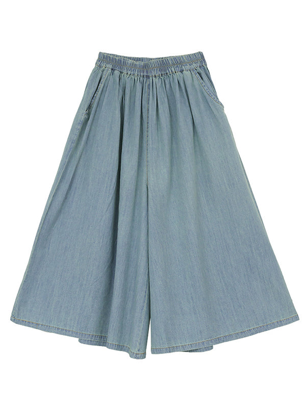 xakxx Artistic Retro Loose Wide Legs Elasticity Jean Pants