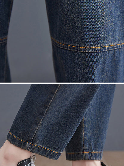 xakxx Artistic Retro Loose Elasticity Jean Pants