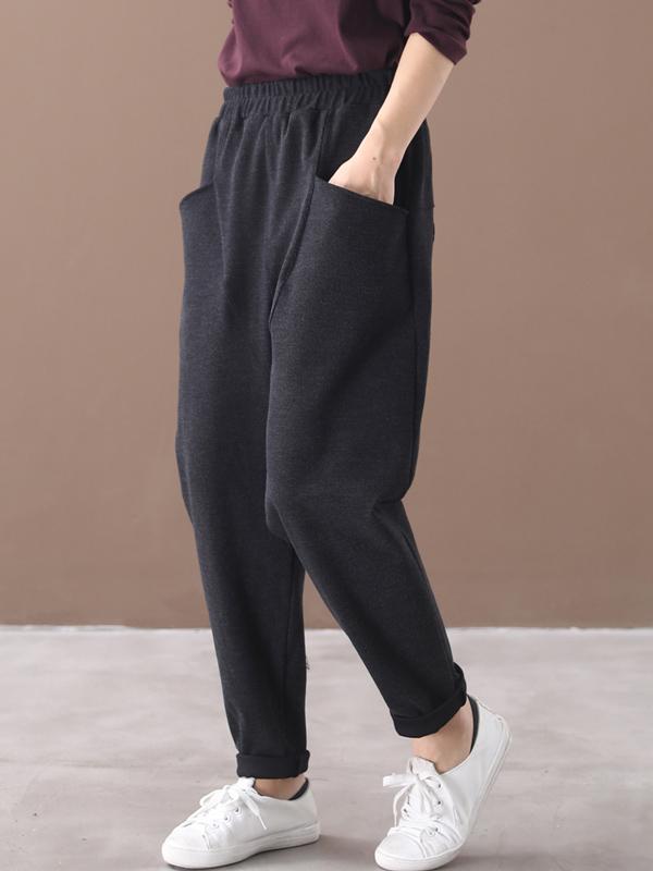 xakxx Loose Stitching Velvet Thickening Pants