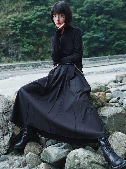 xakxx Original Pleats Empire A-Line Skirt