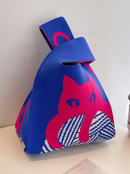 xakxx Animal Printed Multi-Colored Bags Accessories Woven Handbag