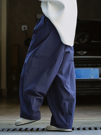 xakxx High Waisted Loose Solid Color Casual Pants Bottoms