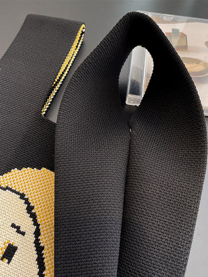 xakxx Contrast Color Figure Woven Woven Handbag