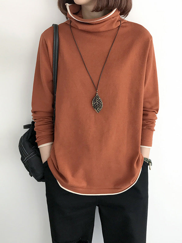 xakxx xakxx-Casual Loose 8 Colors High-Neck Long Sleeves Knitwear