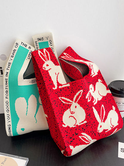 xakxx Animal Printed Woven Handbag