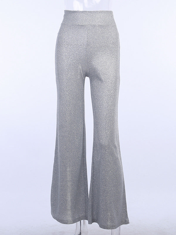 xakxx Loose Wide Leg High-Waisted Split-Joint Pants Trousers