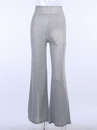 xakxx Loose Wide Leg High-Waisted Split-Joint Pants Trousers