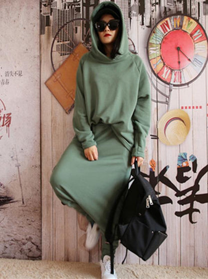 xakxx Casual Solid Hoodie&Pants Suits