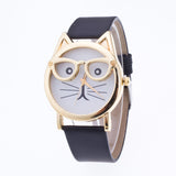 xakxx Cute Cartoon Glasses Cat Watch