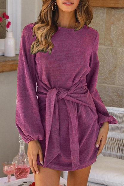 Xakxx New Mini Dress With Belt(3 Colors)