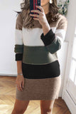 Xakxx Splicing Casual Contrast Mini Dress(3 colors)