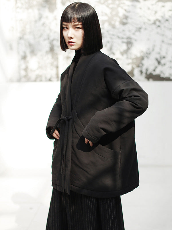 xakxx Original Solid Warm Cotton-Padded Coat