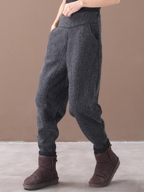 xakxx Loose Stitching Velvet Thickening Pants