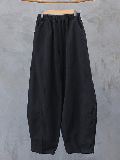 xakxx Simple High Waisted Solid Color Wide Leg Pants
