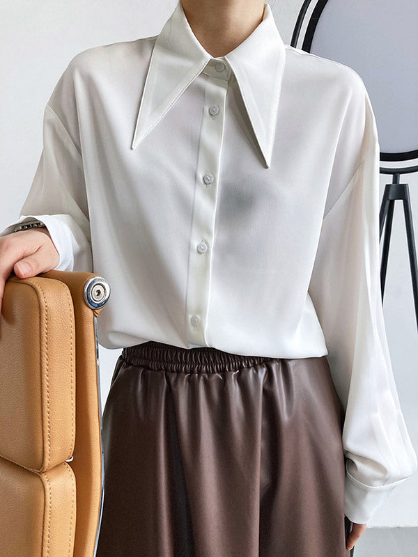 xakxx Stylish 3 Colors Solid Color Long Sleeves Blouse