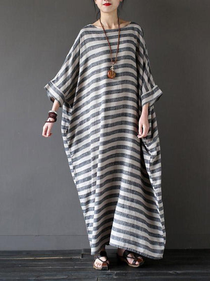 xakxx Vintage Loose Striped Dress