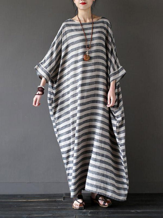 xakxx Vintage Loose Striped Dress