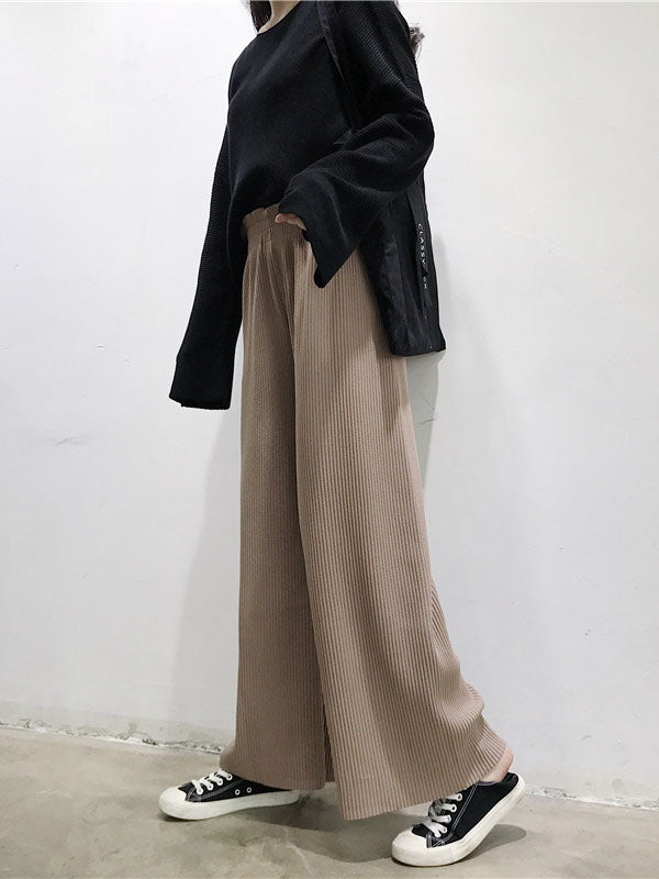 xakxx Urban Loose Wide Leg Solid Color Pants