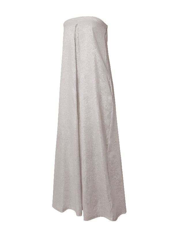 xakxx Casual Wide Leg Strapless Solid Color Tube Jumpsuits