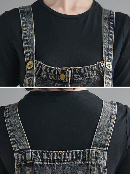 xakxx Original Sleeveless With Pocket Denim Dress