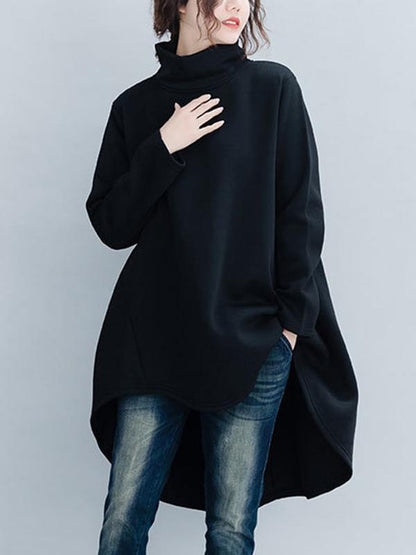 xakxx Loose Turtleneck Cropped Sweatshirt
