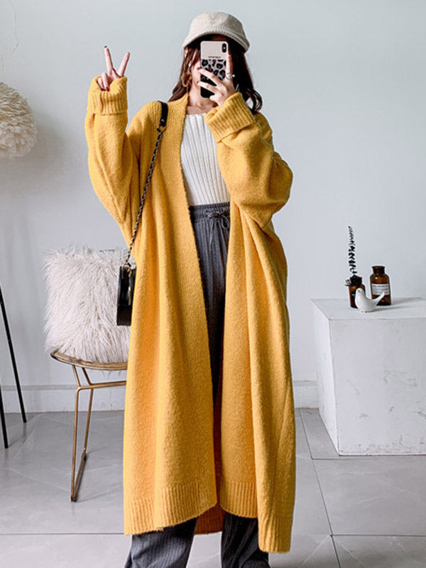 xakxx Urban Simple Loose Solid Color Knitting Cardigan Coat