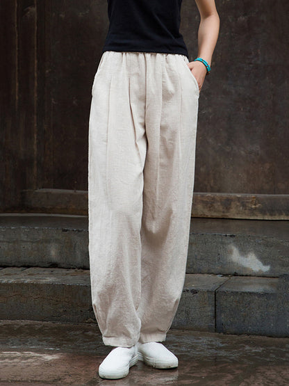 xakxx Bloomers Solid Color Casual Pants Bottoms Trousers