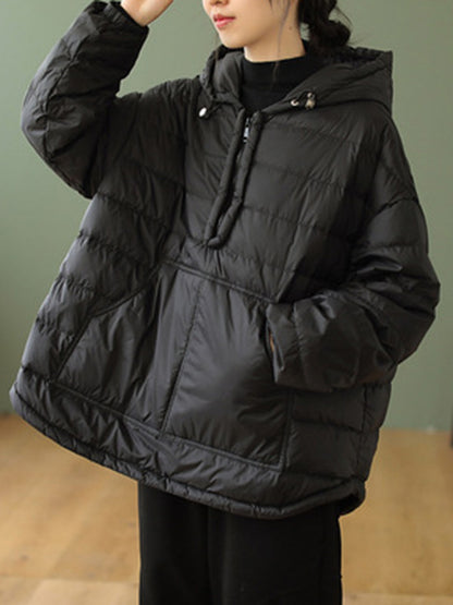 xakxx Original Solid Hooded Duck Down Coat
