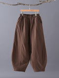 xakxx Casual Loose Keep Warm Elasticity Solid Color Casual Pants Bottoms