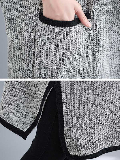 xakxx Artistic Retro Loose Casual With Pocket Hooded Short Sleeves Cardigan Outwear