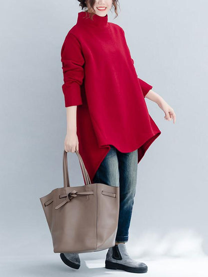 xakxx Loose Turtleneck Cropped Sweatshirt