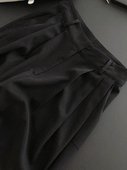 xakxx Solid Color Loose Empire Wide Leg Pants