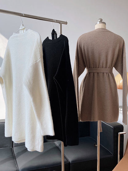 xakxx Loose Lace-Up Knitting Dress