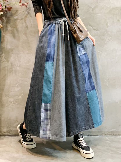 xakxx Vintage Wide Leg Elasticity Split-Joint Jean Pants Bottoms