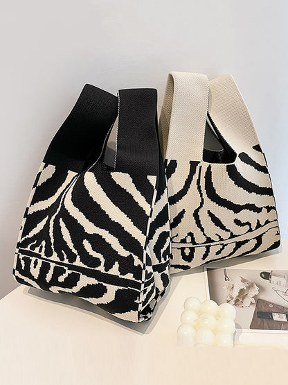 xakxx Contrast Color Bags Woven Handbag