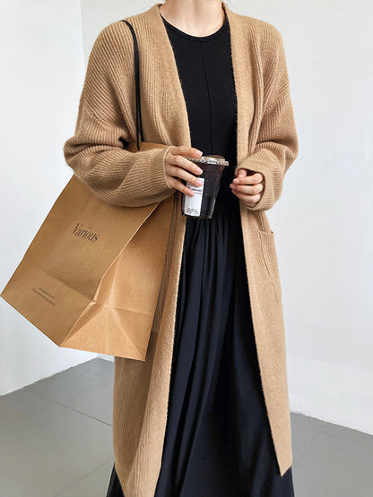 xakxx Casual Loose Solid Color Cardigan Tops
