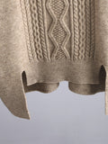 xakxx Urban Loose Split-Side Half Turtleneck Sweater Tops& Wide Leg Pants Two Pieces Set