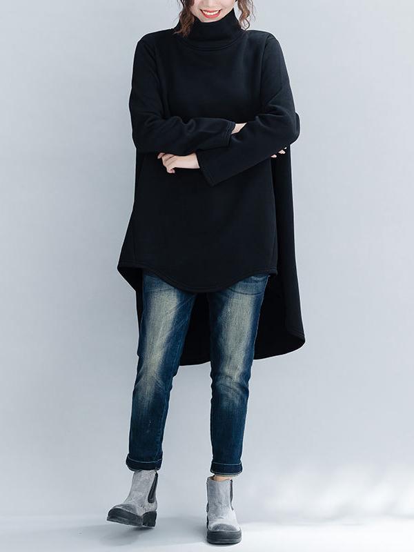 xakxx Loose Turtleneck Cropped Sweatshirt
