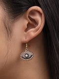 xakxx Contrast Color Eye Shape Drop Earrings Earrings Accessories