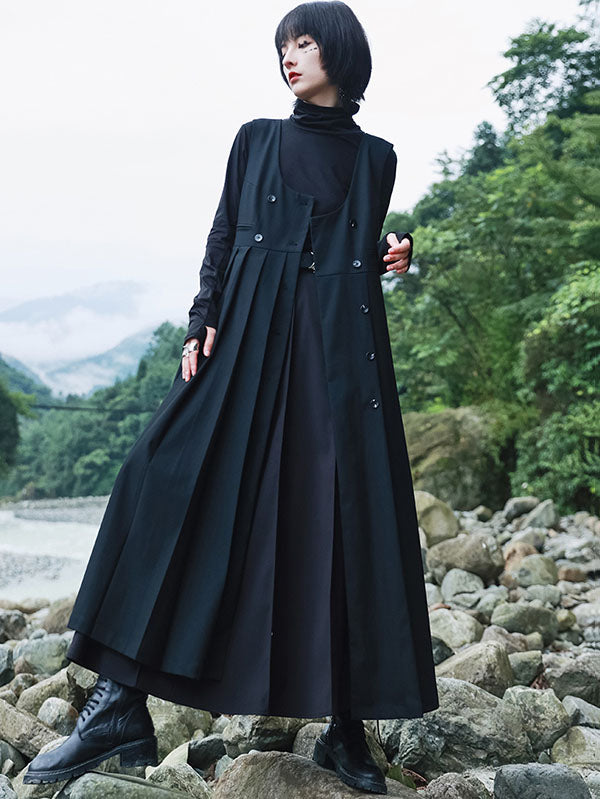 xakxx Original Pleats Empire A-Line Skirt